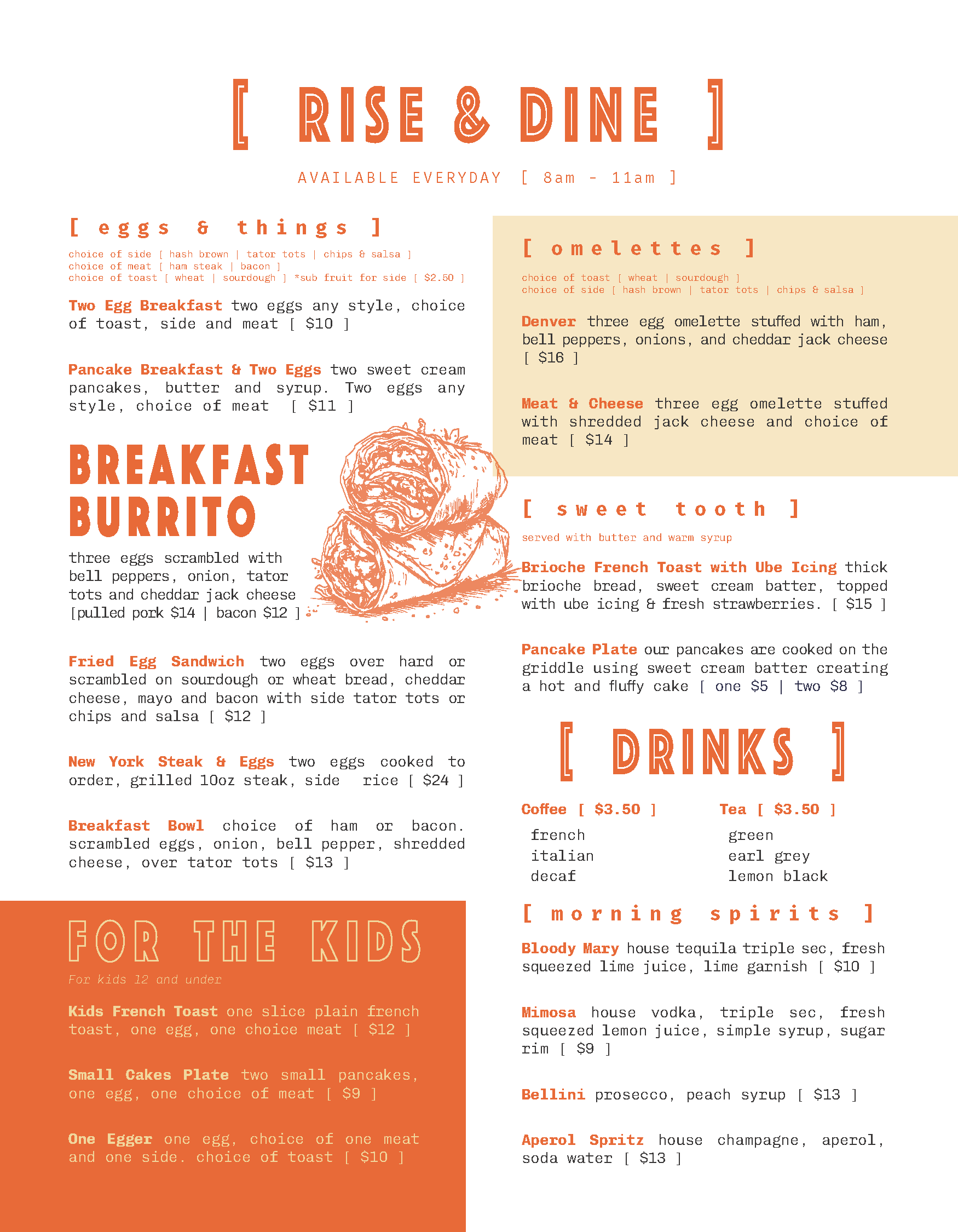 Breakfast Menu